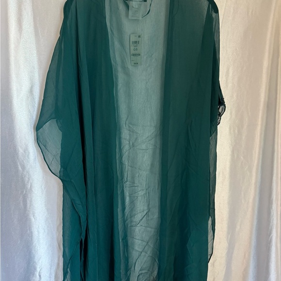 INC International Concepts Deep Green Sheer Kimono Cover-Up NWT - Picture 4 of 7